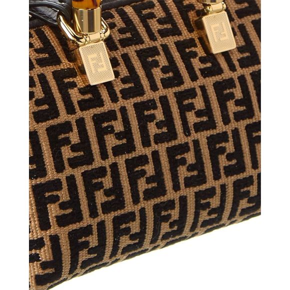 FENDI By The Way Mini Raffia & Leather Shoulder Bag - Picture 3 of 5